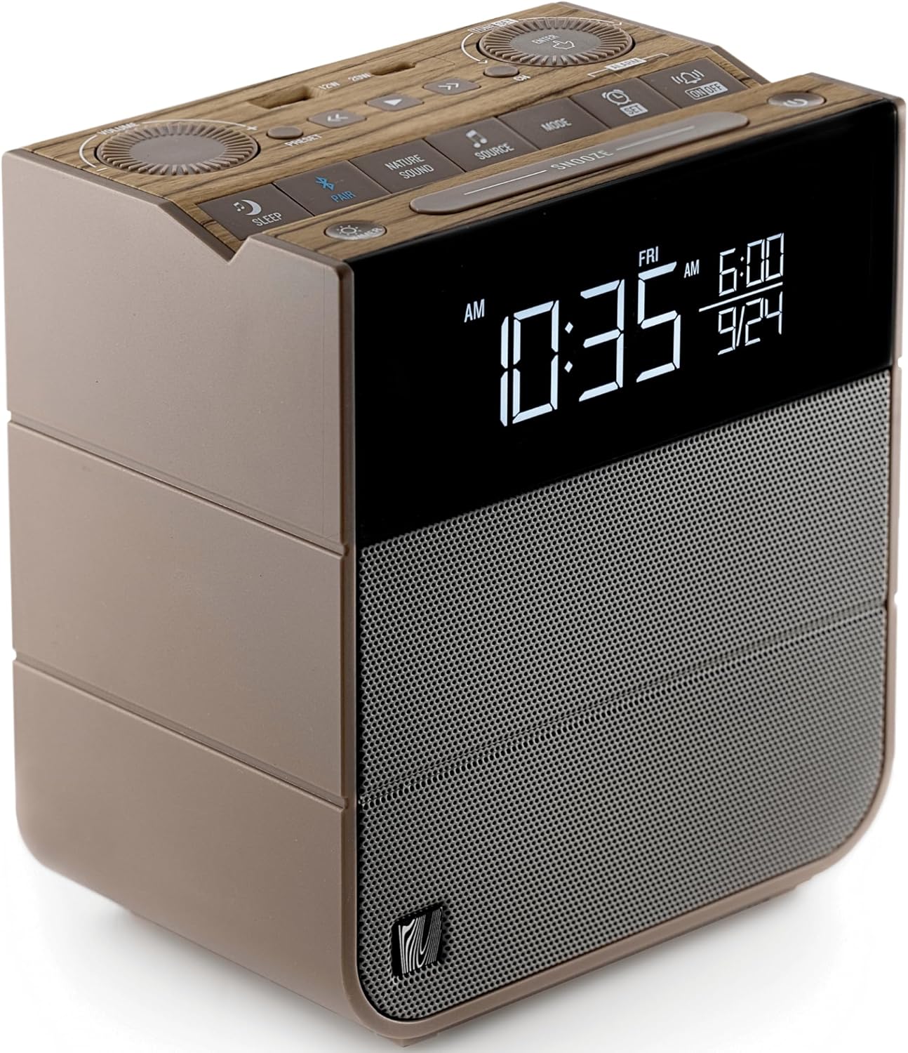 SOUNDFREAQ Sound Rise II Wireless Speaker & Alarm Clock Wood Taupe